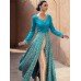 11040 BLUE AND BEIGE NAKKASHI EUPHORIA WEDDING WEAR LEHENGA DRESS 